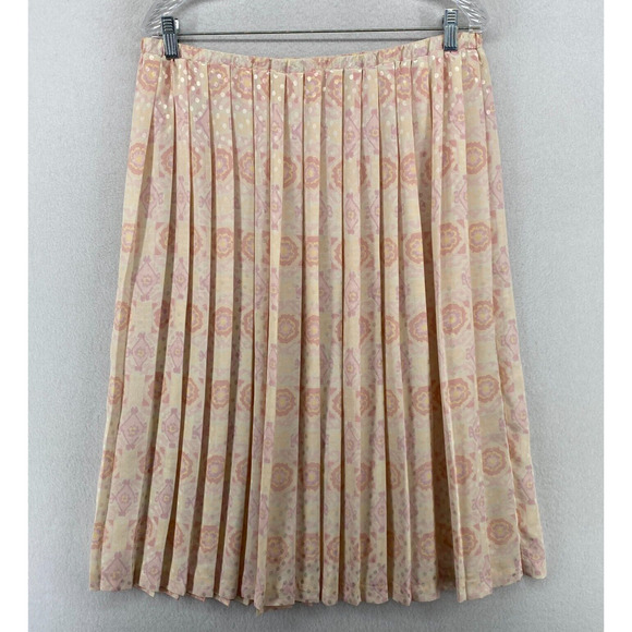 CASTLEBERRY CLUB Set Suit 12 Floral Double Breasted Top & Pleated Skirt Pink USA - Picture 8 of 16